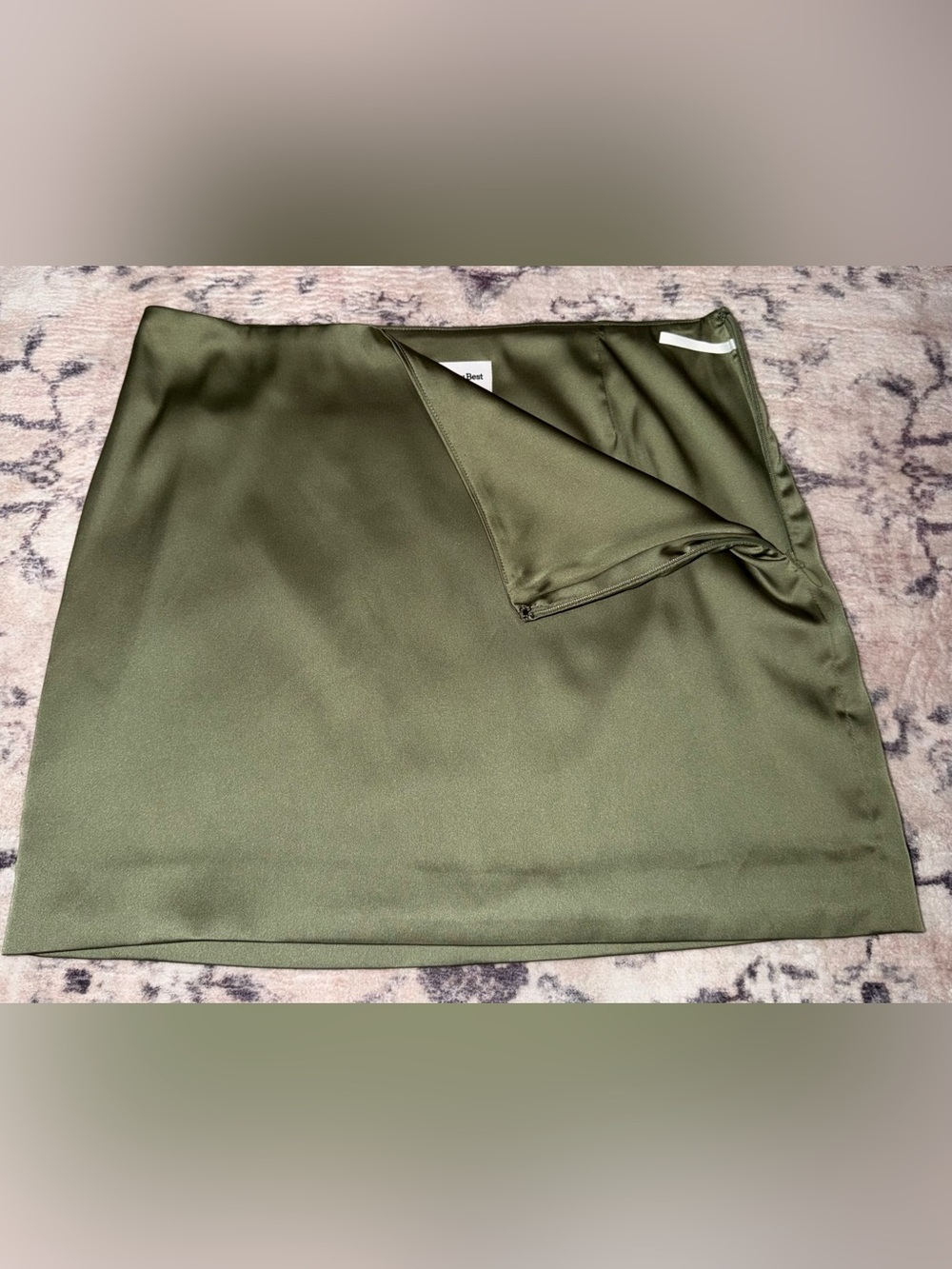 Aritzia Sunday Best Rocco Satin Skirt Sage Green Size 4 - Picture 7 of 7